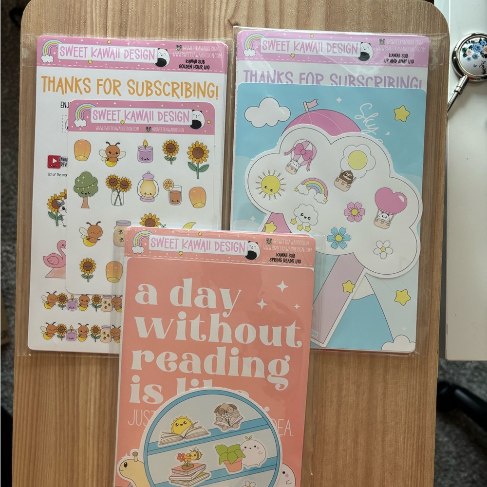 Three full sized (EC box size) Sweet Kawaii Design SKD subscription kits